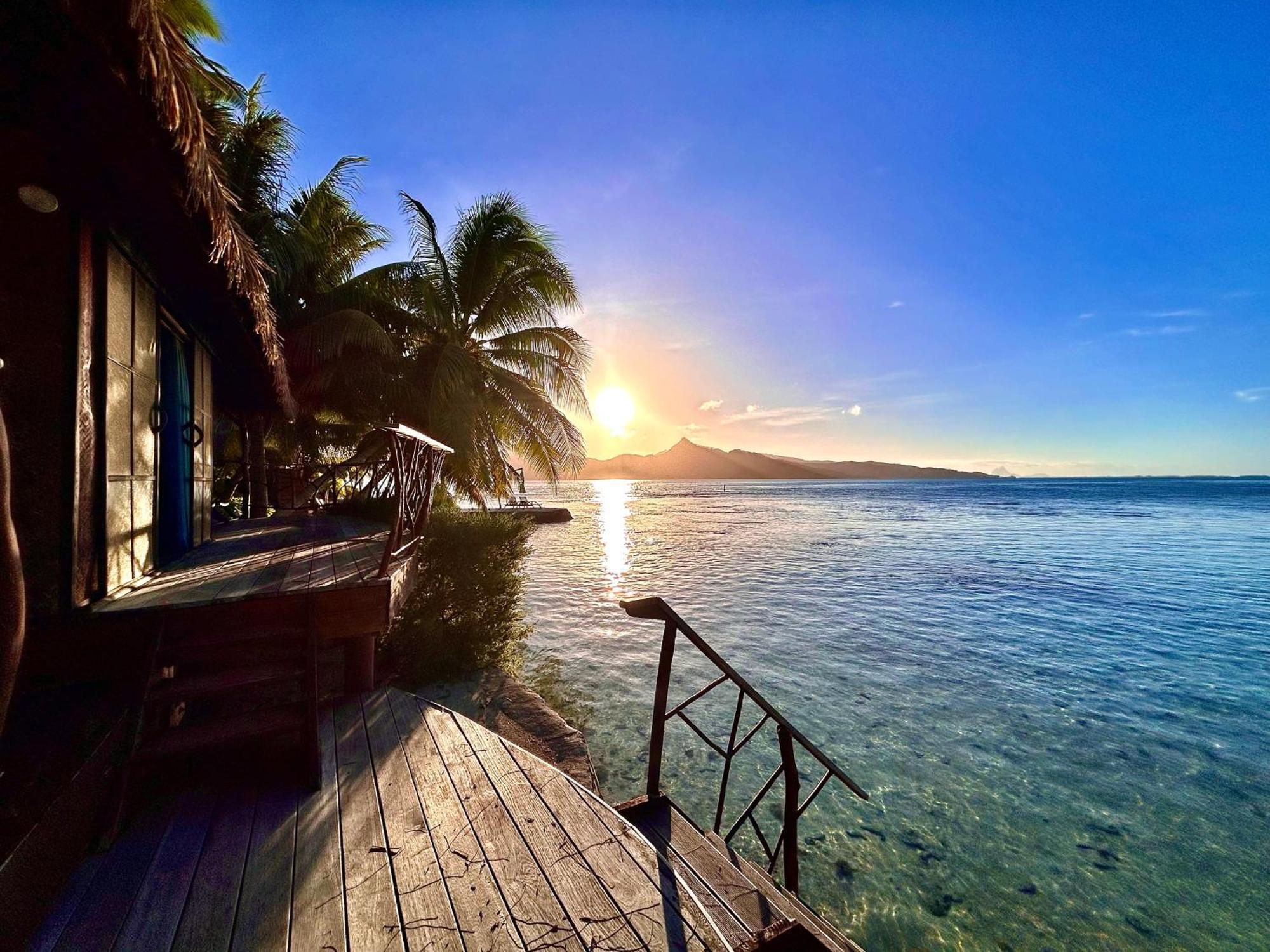 Eden Private Island Tahaa Hotel Patio  Bagian luar foto