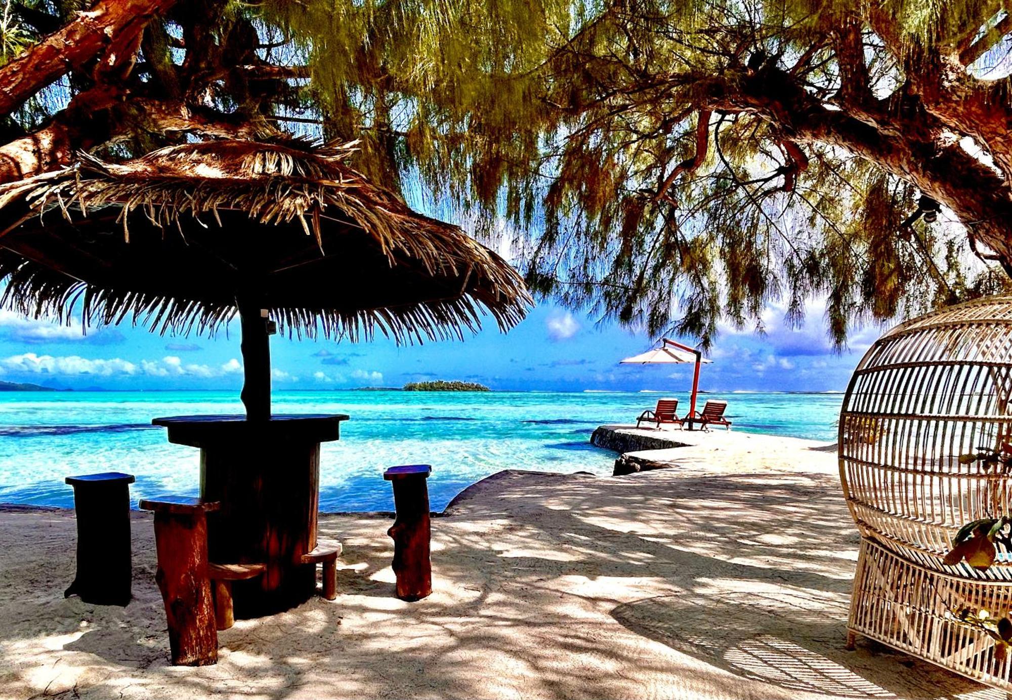 Eden Private Island Tahaa Hotel Patio  Bagian luar foto