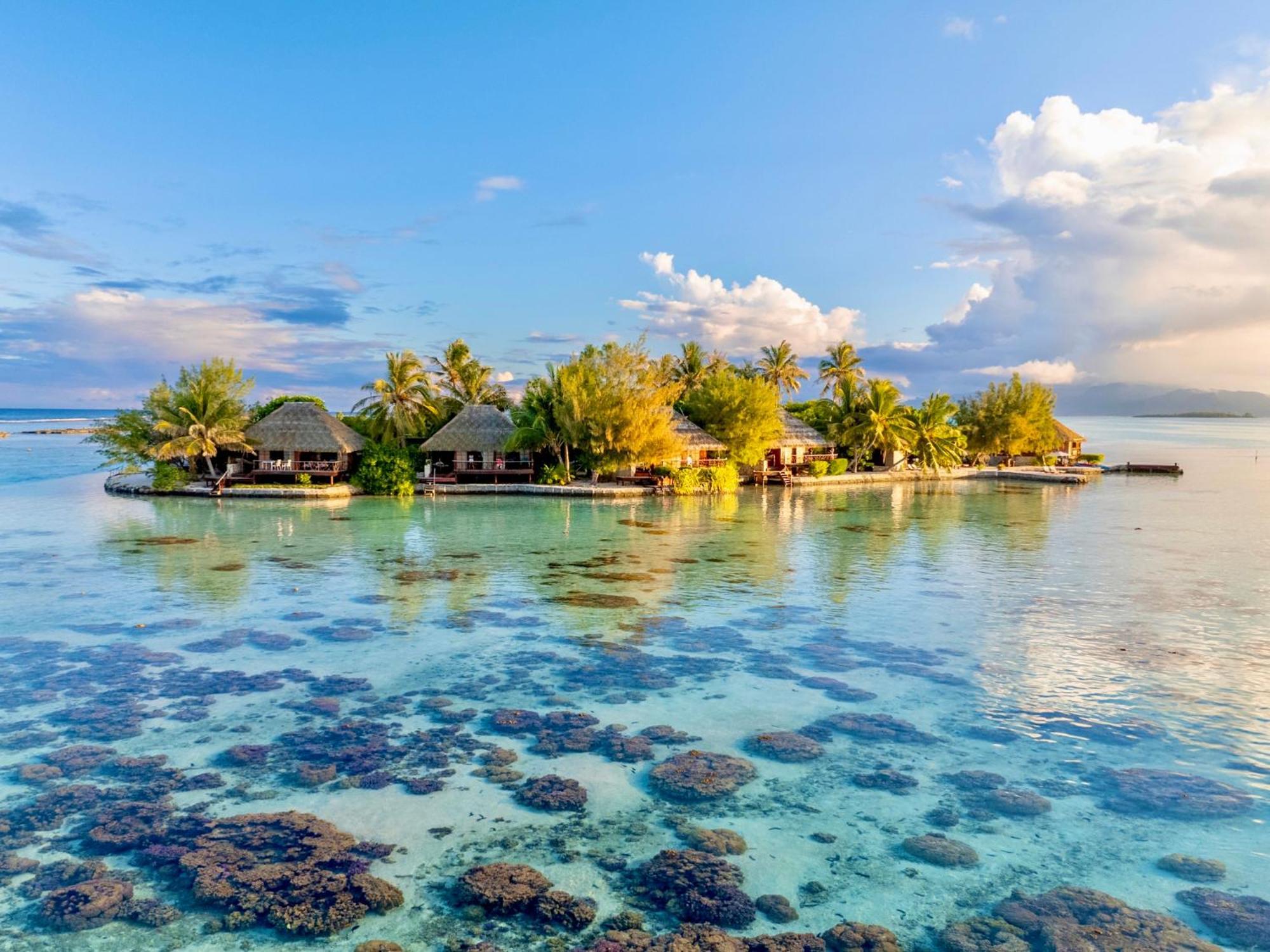 Eden Private Island Tahaa Hotel Patio  Bagian luar foto
